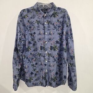 Nautica Mens Long Sleeve Classic Fit  XL tropical Florals Vacation